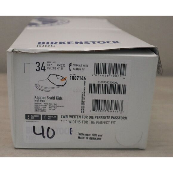 Birkenstock 1007146 Kids EUR 34 US L 3 Inuil Pink Kaprun Braid Wool Felt Clogs - Picture 14 of 14